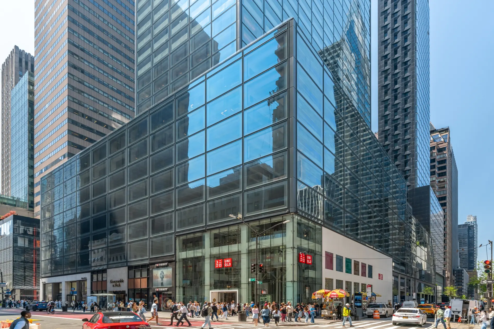 Uniqlo spent roughly $350 million in acquiring part of its 91,000-square-foot flagship store at 660 Fifth Ave., along a prime urban retail corridor, in January, according to JLL. (CoStar)